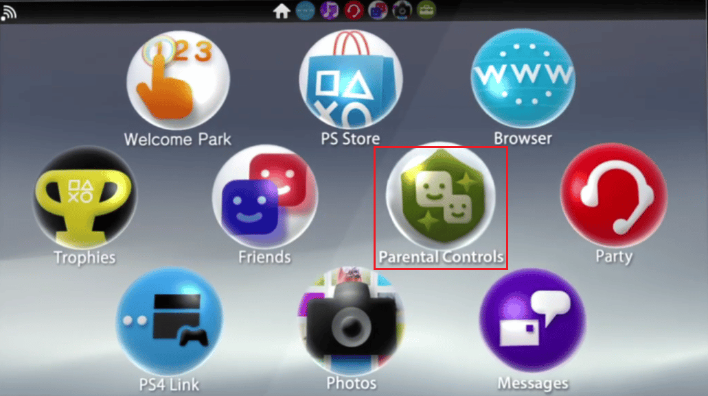 قم بتشغيل تطبيق Parental Controls من شاشة PS Vita الرئيسية | كيفية تغيير مدير العائلة على PS4