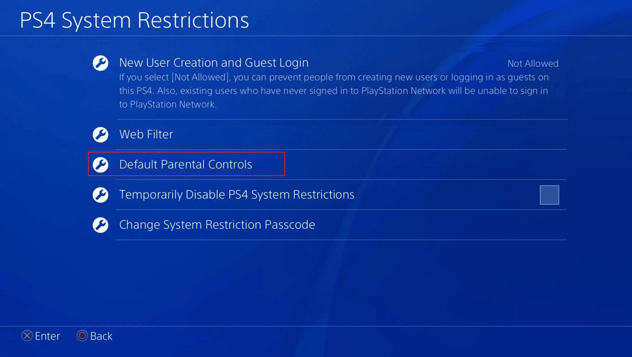 Выберите Родительский контроль по умолчанию | Как сменить семейного менеджера на PS4