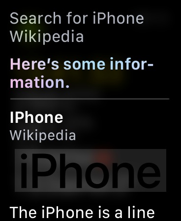 Siri에게 "iphone wikipedia 검색" 요청하기