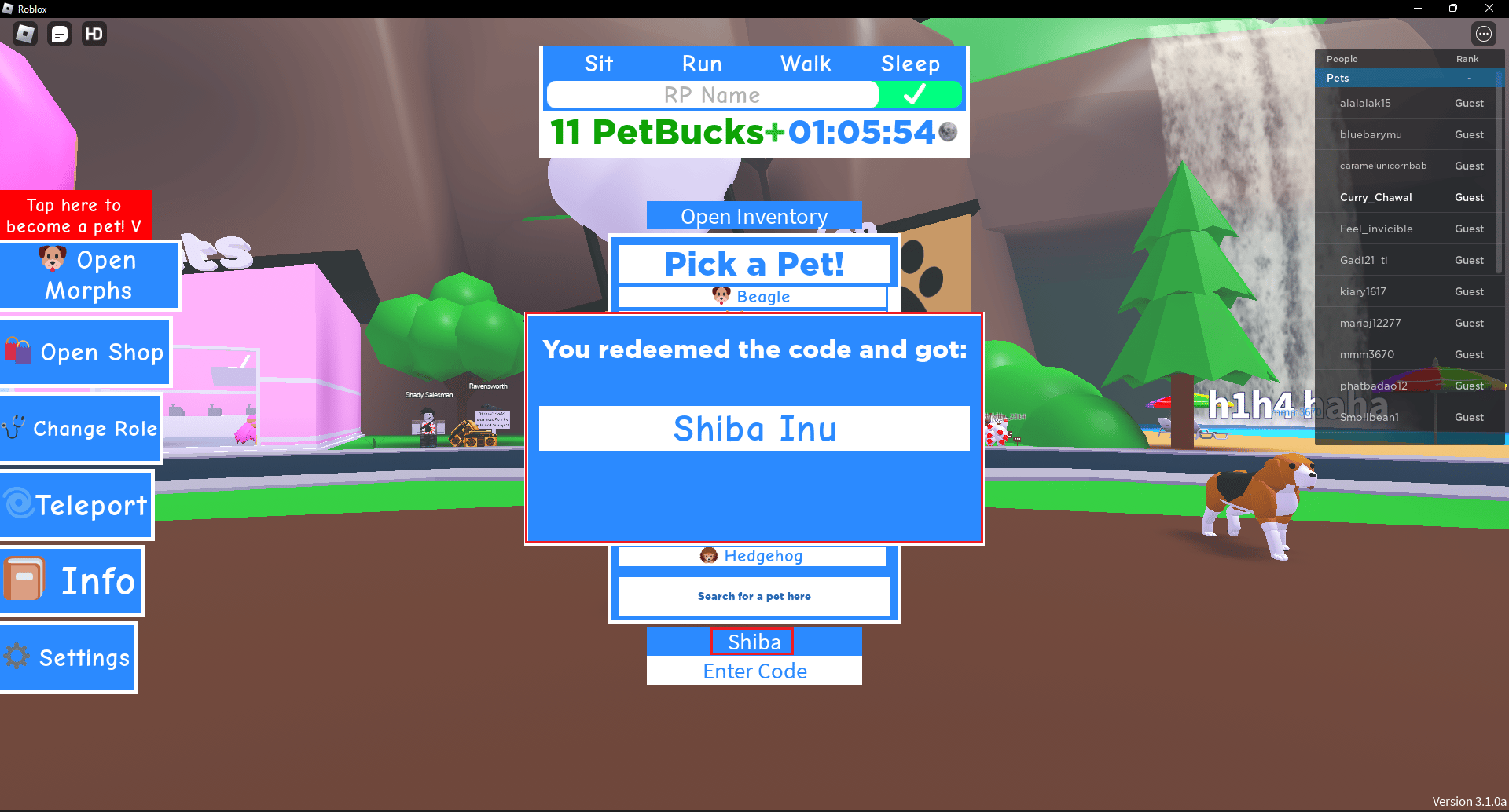 柴犬硬幣兌換 Roblox Petsworld 遊戲