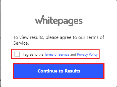 Marque a opção Concordo com os Termos de Serviço e Política de Privacidade e clique no botão Continuar para Resultados