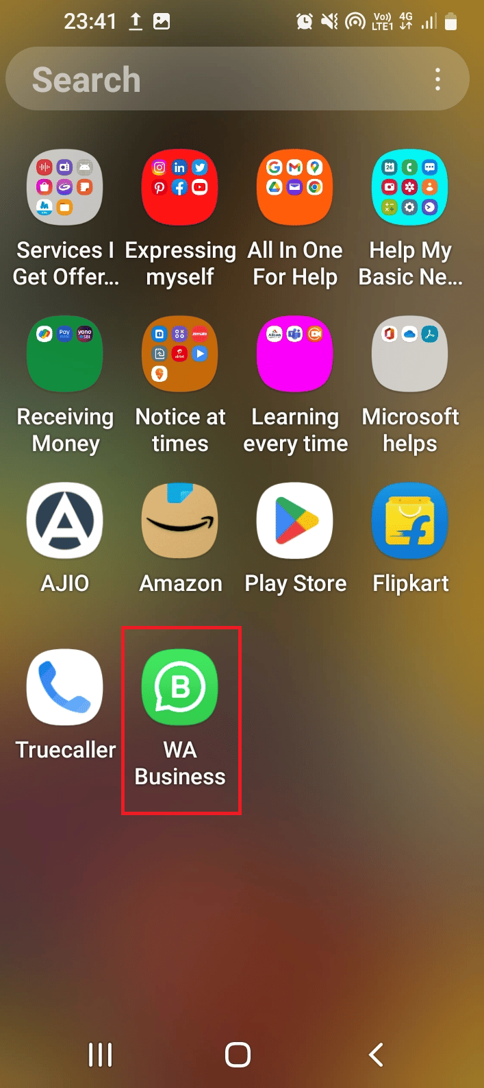 Buka menu beranda dan ketuk WhatsApp