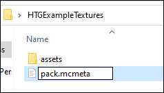 สร้างไฟล์ข้อความชื่อ "pack.mcmeta" ในโฟลเดอร์พื้นผิวของคุณ