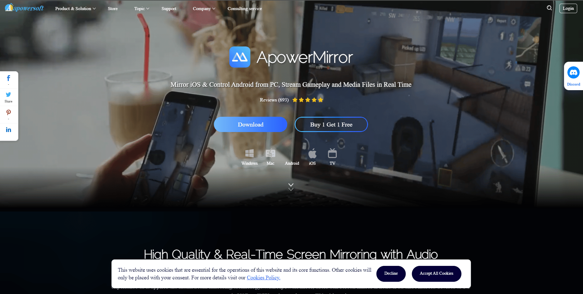 Sito web di ApowerMirror