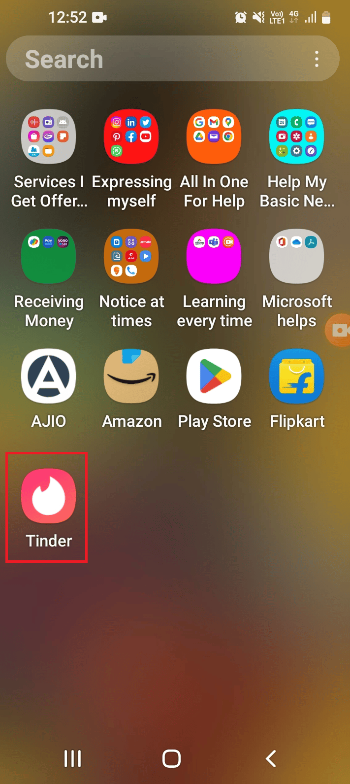 abre la aplicación Tinder