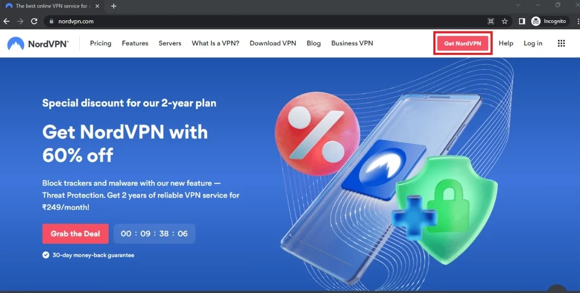 Klik tombol Dapatkan NordVPN