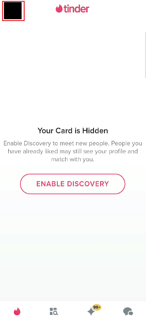 點擊屏幕左上角的個人資料圖標 |為什麼 Tinder 無緣無故禁止你