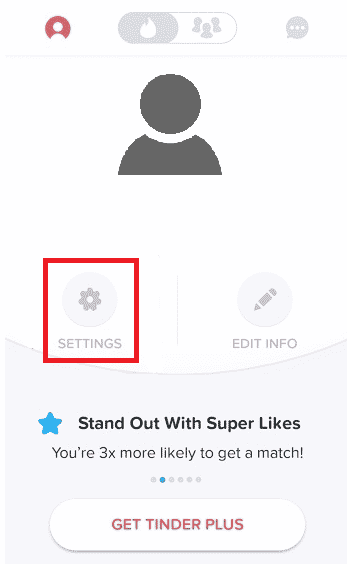 Toque em Configurações. | Como corrigir a restrição de idade do Tinder