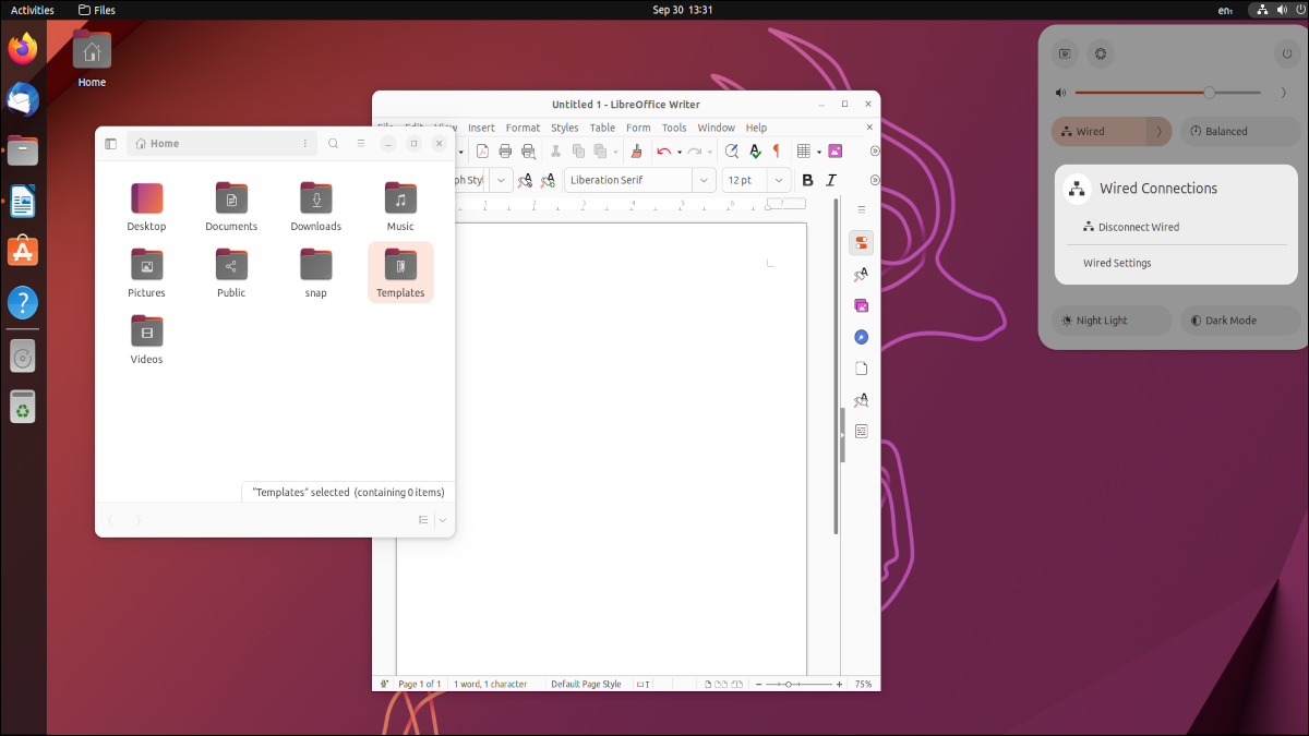 Área de trabalho do Ubuntu 22.10 Kinetic Kudu