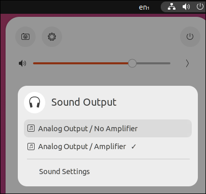 Pengaturan audio beralih cepat Ubuntu 22.10