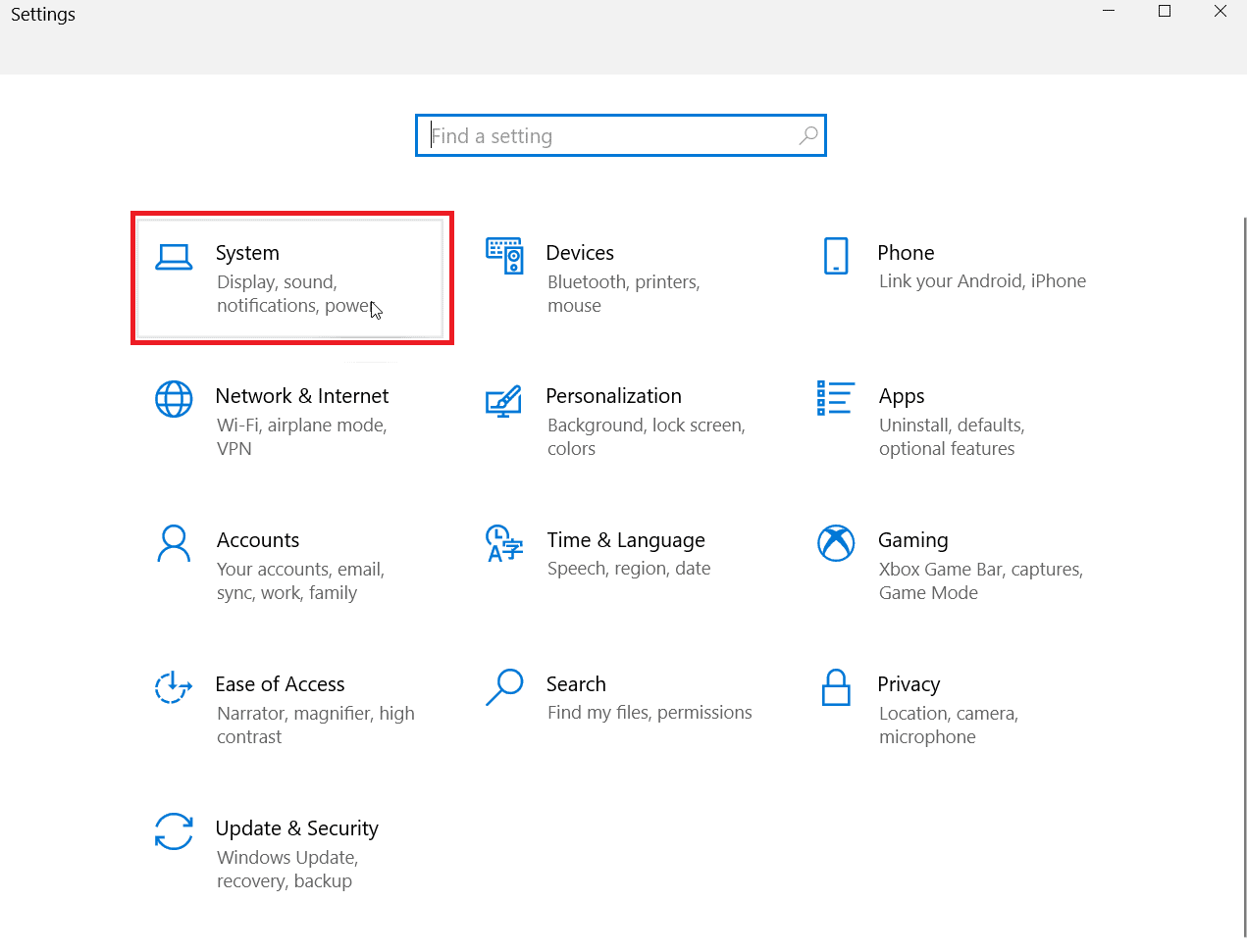 klik pada pengaturan sistem. Cara Memaksa Windows untuk Menggunakan Grafik Khusus