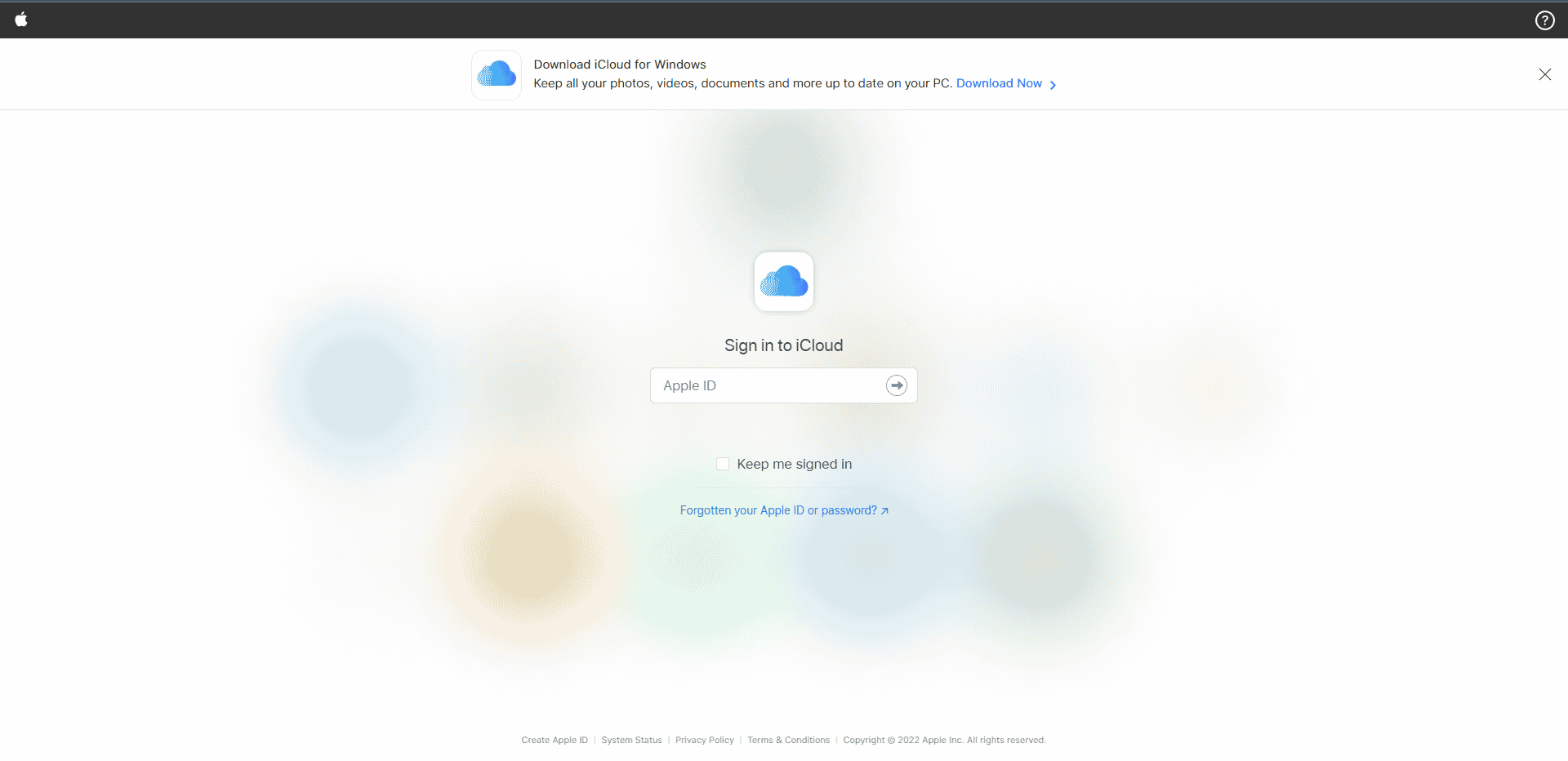 Site-ul oficial iCloud