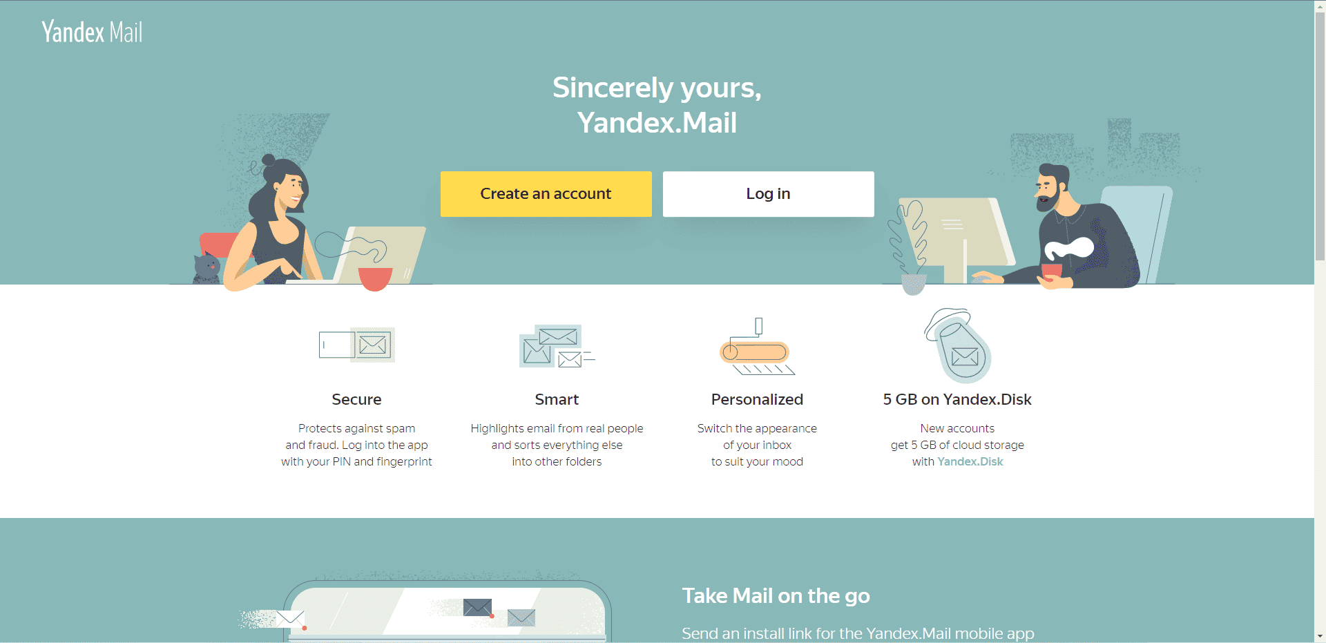 Site-ul oficial Yandex.Mail