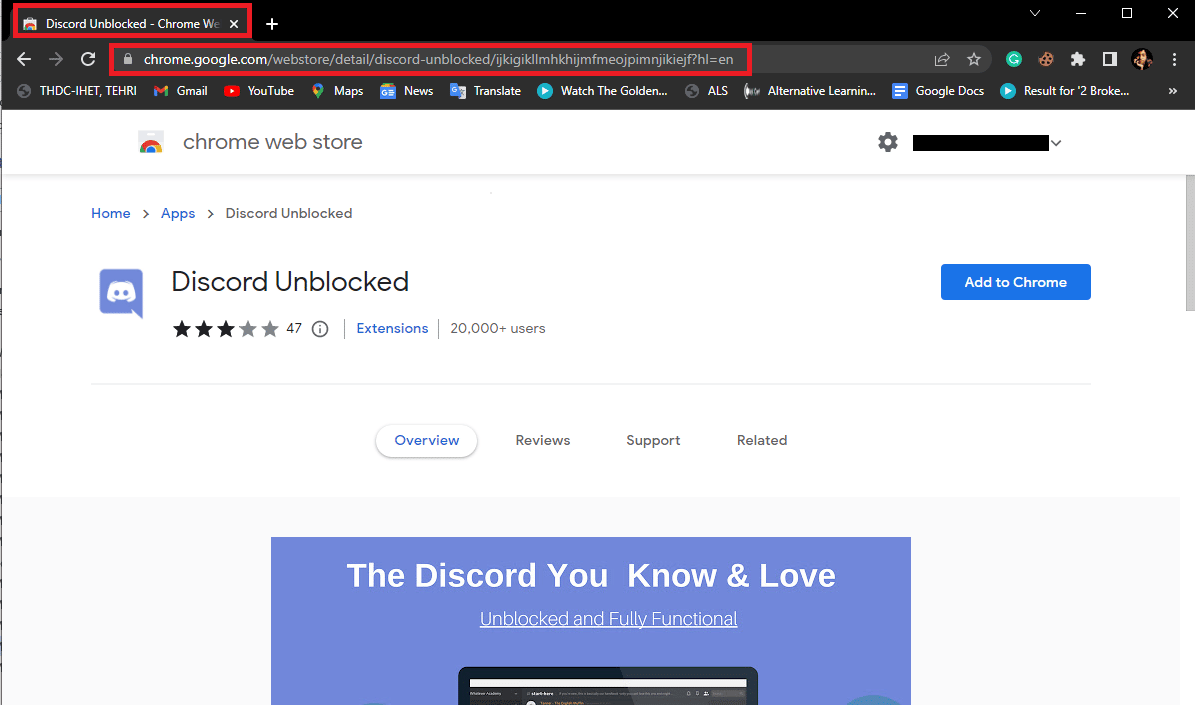 Discord Engellenmemiş Uzantıyı ziyaret edin. Okulda Discord Engeli Nasıl Kaldırılır