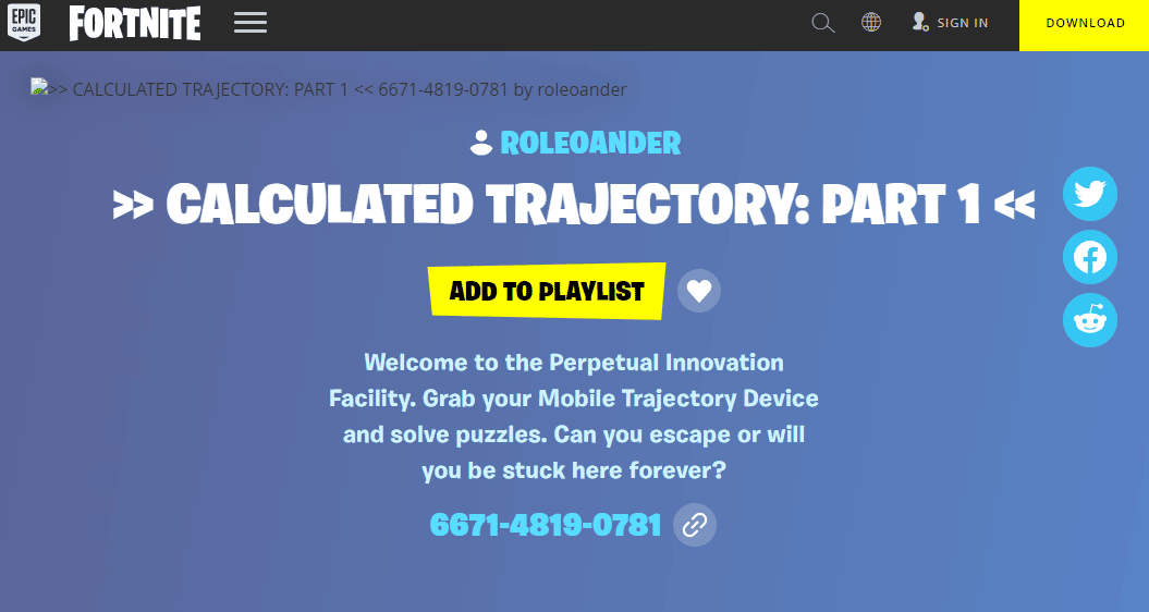 Trayectoria calculada. Los mejores códigos de salas de escape de Fortnite