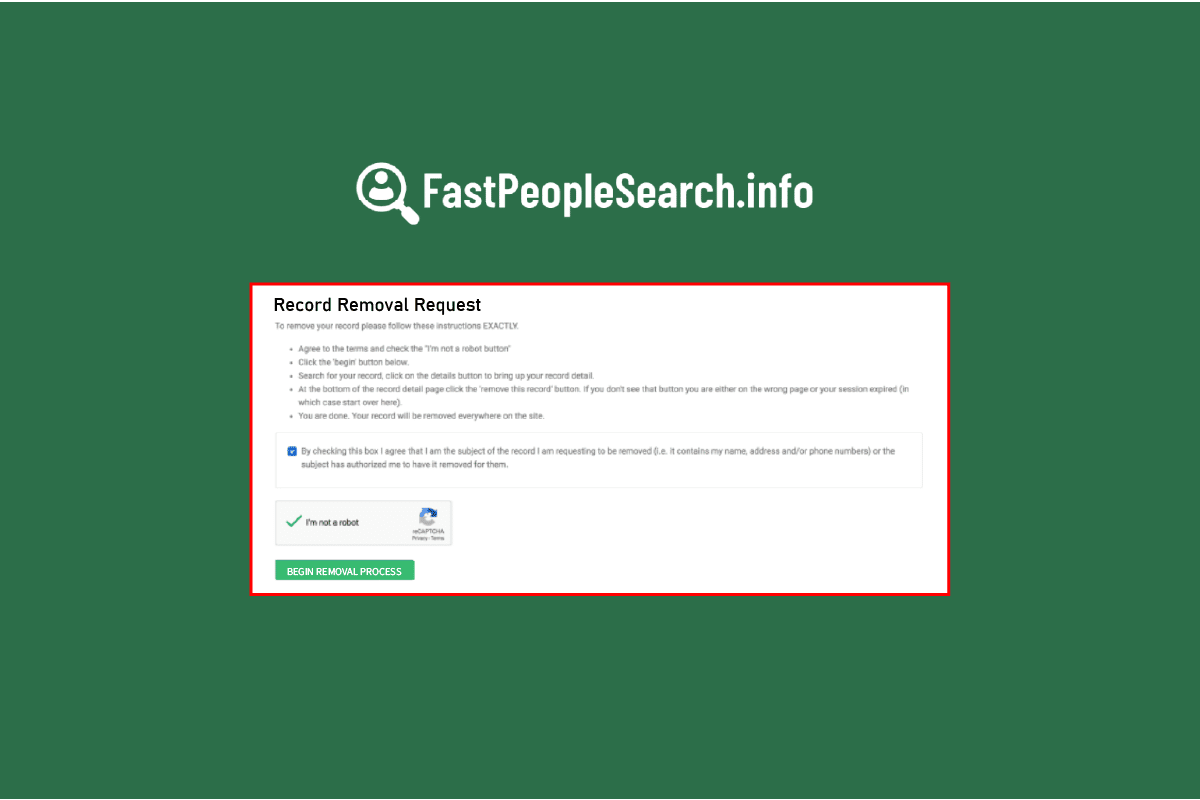 Panduan Penyisihan dan Penghapusan FastPeopleSearch