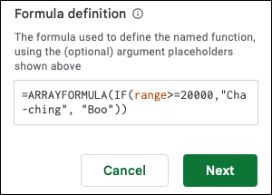 Definicja formuły na pasku bocznym