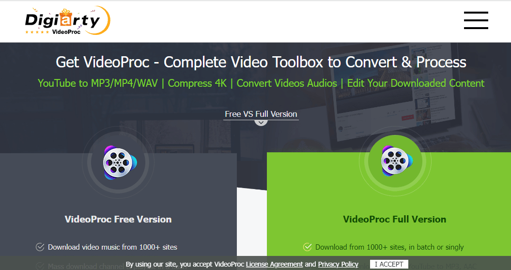 VidéoProc. Top 13 des meilleurs outils gratuits de conversion YouTube en MP4