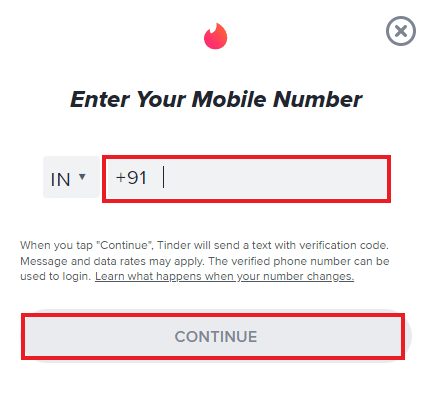 Digite o número do celular e clique em CONTINUAR. Como descobrir se alguém tem um perfil no Tinder