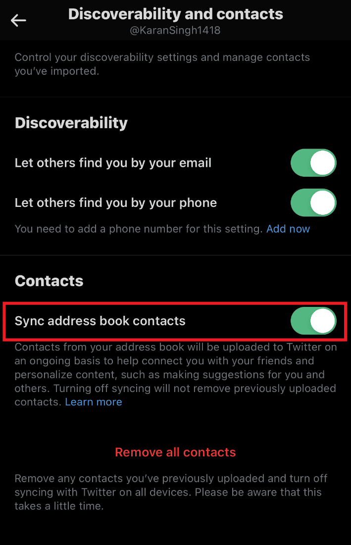 Activez l'option pour synchroniser les contacts du carnet d'adresses. 3 façons simples de rechercher un compte Twitter par numéro de téléphone