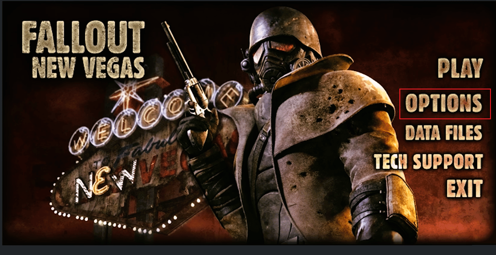 Opções de Fallout New Vegas