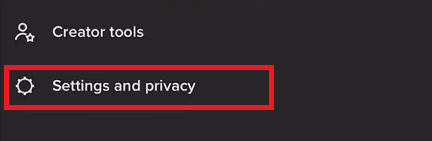 atingeți Setări și confidențialitate | cum să ștergeți contul TikTok al altcuiva