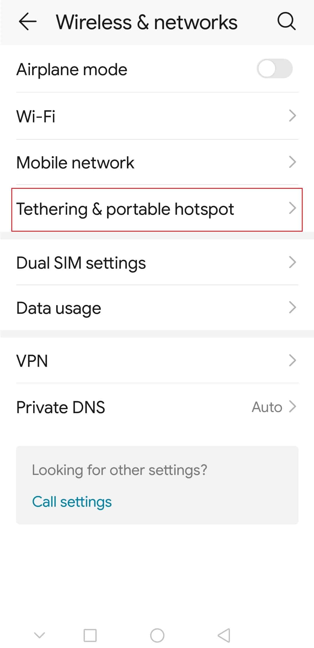 tethering e configuração de hotspot portátil