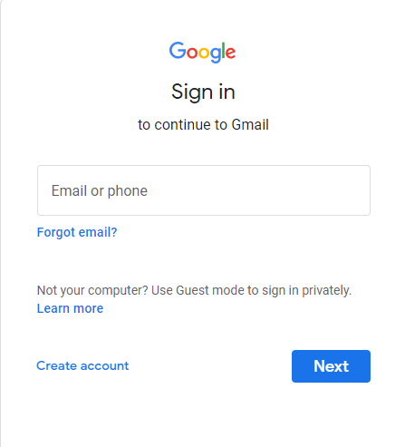 เปิดเว็บไซต์ทางการของหน้า Google Mail และลงชื่อเข้าใช้บัญชี Gmail ของคุณ วิธีเชื่อมต่อ Droid Turbo กับ Windows PC