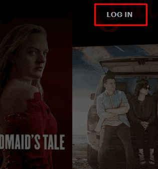 Fare clic sul pulsante LOG IN nell'angolo in alto a destra | Come cambi il tuo account su Hulu