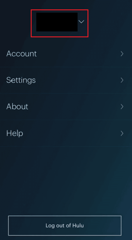 プロフィール名をタップして展開します。 Huluでアカウントを変更する方法.