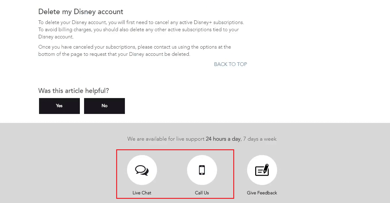 خيارات الدعم المباشر من Disney + - الدردشة الحية أو الاتصال بنا | كيف تقوم بإلغاء حساب Disney Plus الخاص بك