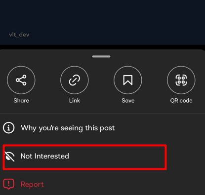Selecione Não Interessado | Como se livrar de postagens sugeridas no Instagram