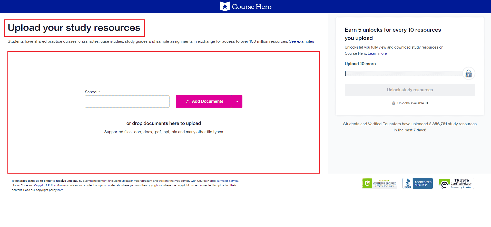 Course Hero télécharge une ressource d'étude. Abonnement d'essai gratuit à Course Hero