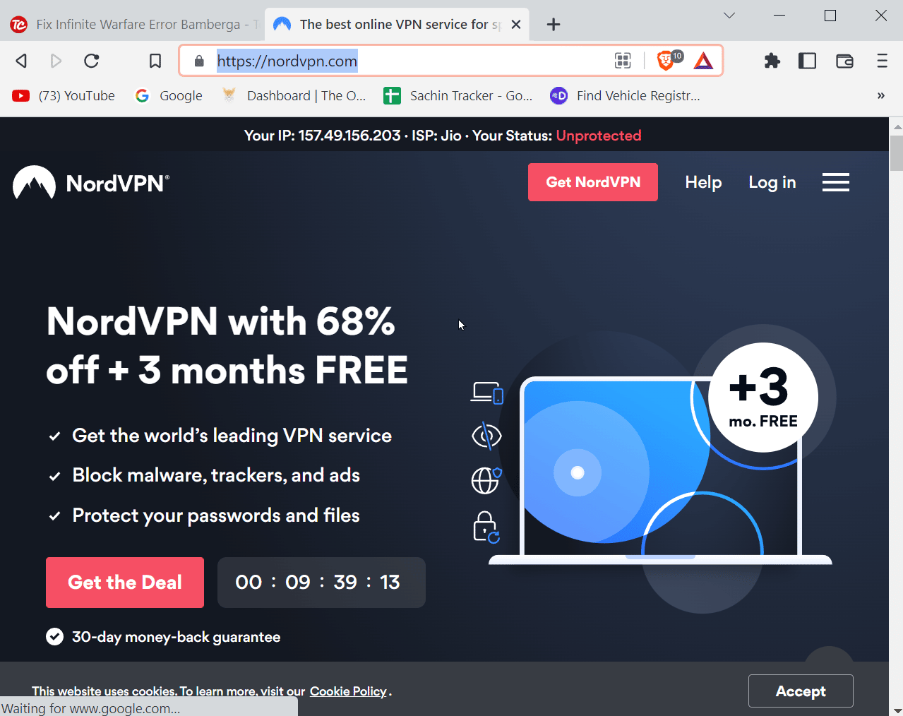 NordVPN 主頁