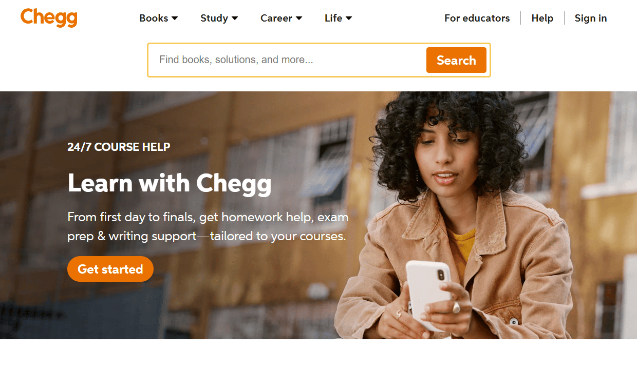 Gehen Sie zur Chegg-Website und besuchen Sie die Kontoübersichtsseite auf der Chegg-Plattform