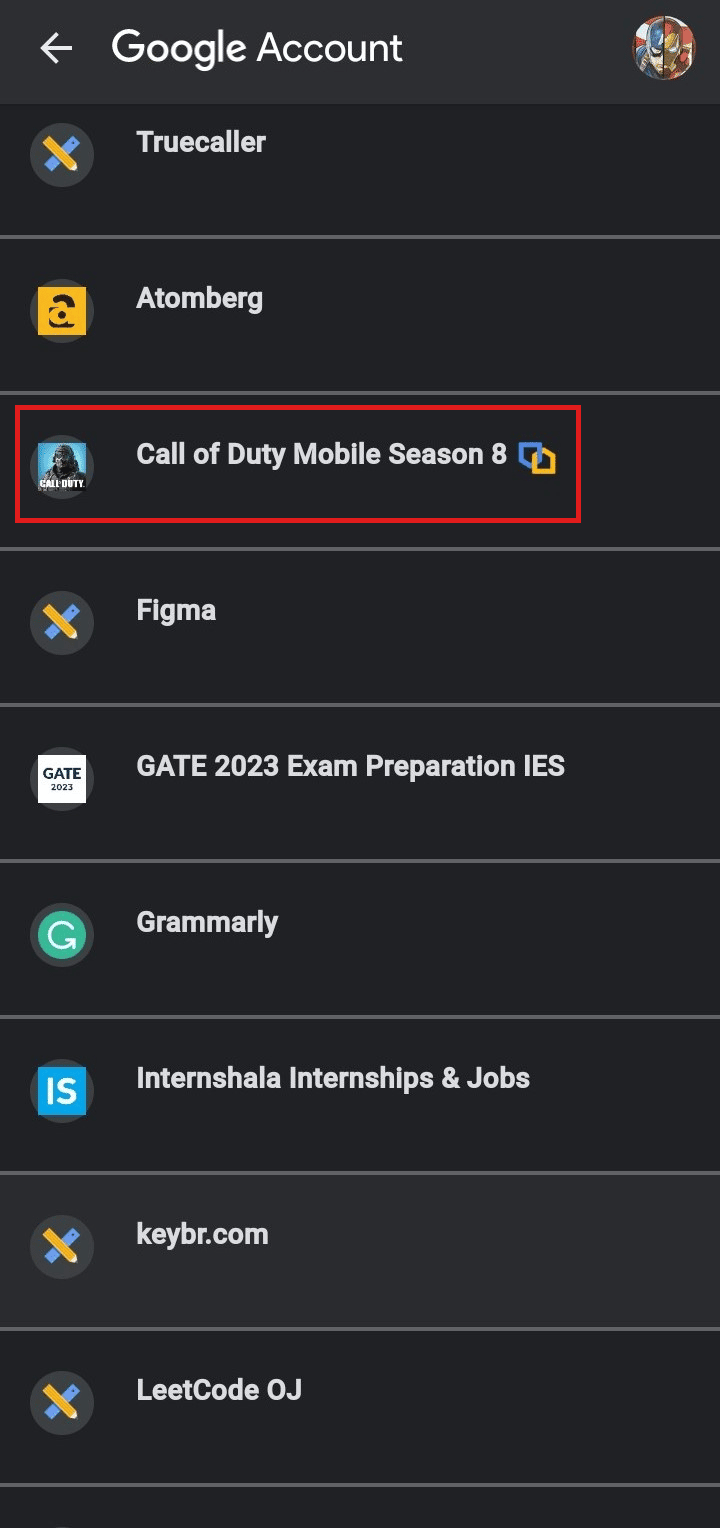 Toque no jogo Call of Duty Mobile | desvincule sua conta da Activision novamente