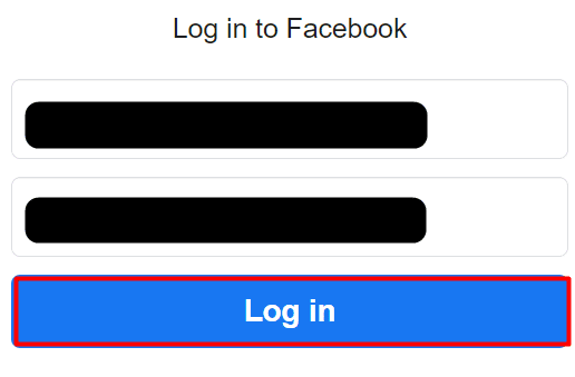 Insira suas credenciais de login e clique em Login | Como você pode recuperar uma conta do Facebook desativada