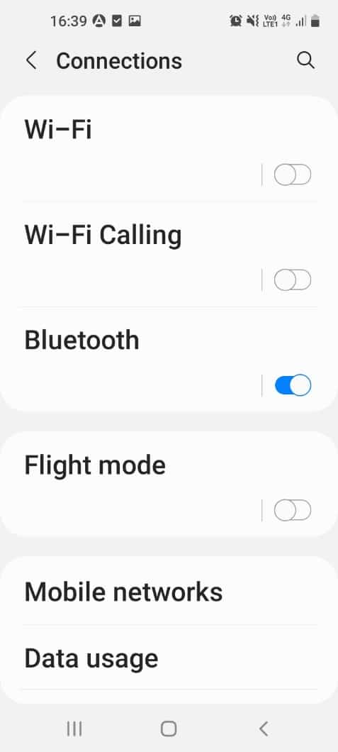 Опция Bluetooth