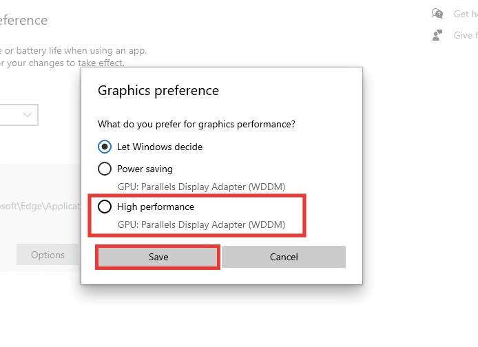 Altere da opção Permitir que o Windows decida para a opção de alto desempenho. Como configurar a configuração Surround PhysX