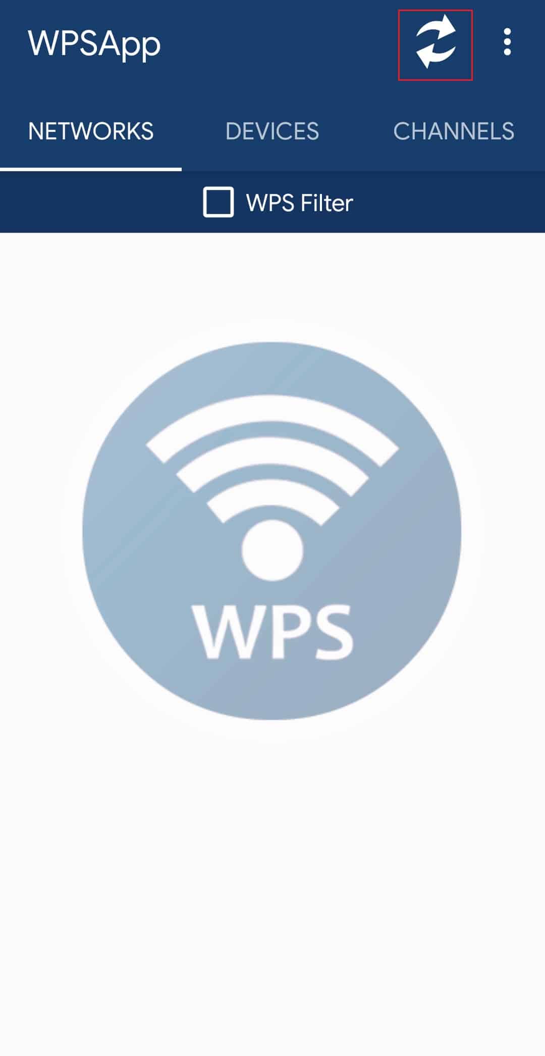 ไอคอนรีเฟรชในแอพ WPSApp Android