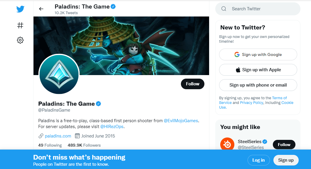 Paladins บน Twitter