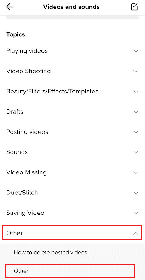 Scorri verso il basso e tocca Altro - Altro | Come puoi recuperare i video TikTok cancellati