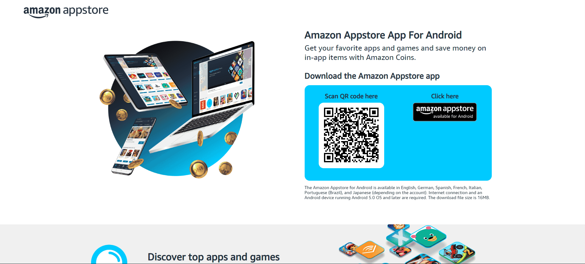 صفحة تنزيل Amazon appstore