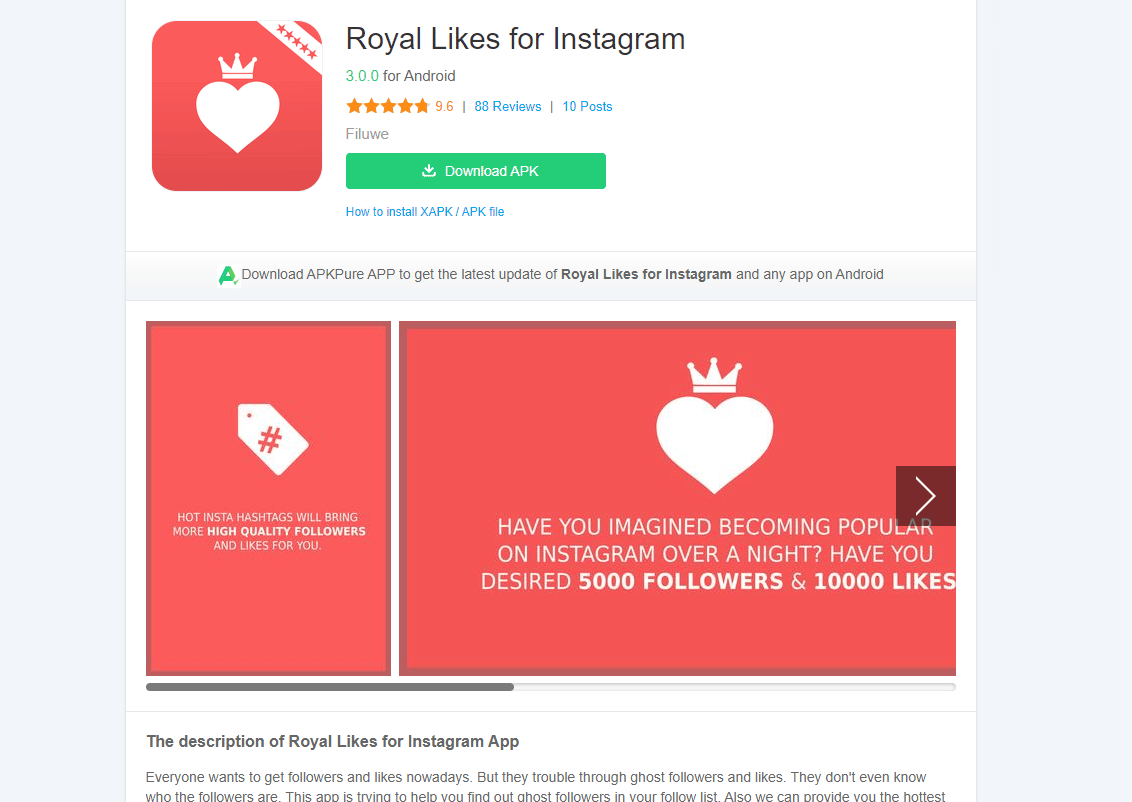 Royal Likes pour instagram. Top 27 des meilleures applications Android illégales qui ne sont pas sur le Play Store