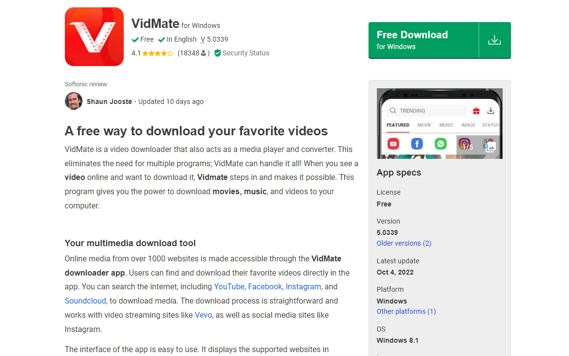 Vidmate. Top 27 des meilleures applications Android illégales qui ne sont pas sur le Play Store