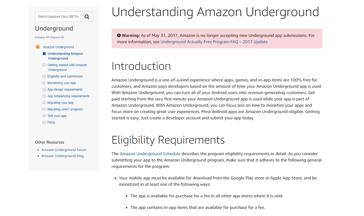 Amazon souterrain