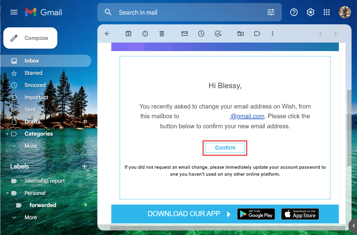 Klik tombol Konfirmasi di email yang dikirim ke alamat email Anda sebelumnya