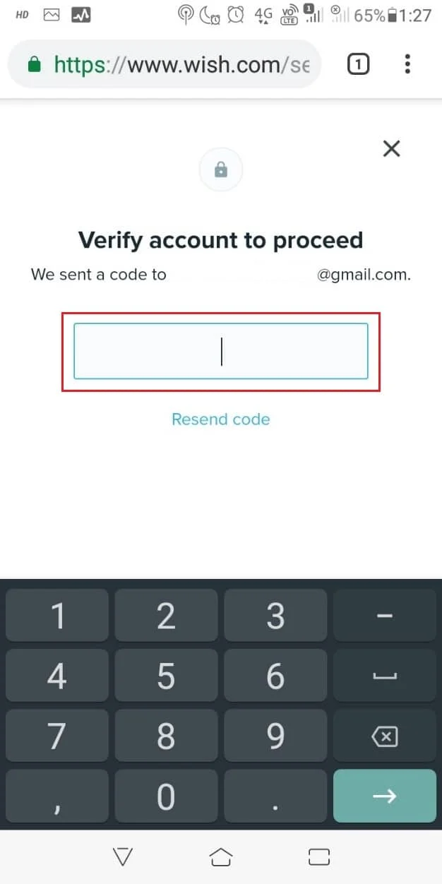 Masukkan kode Verifikasi yang dikirim ke email Anda