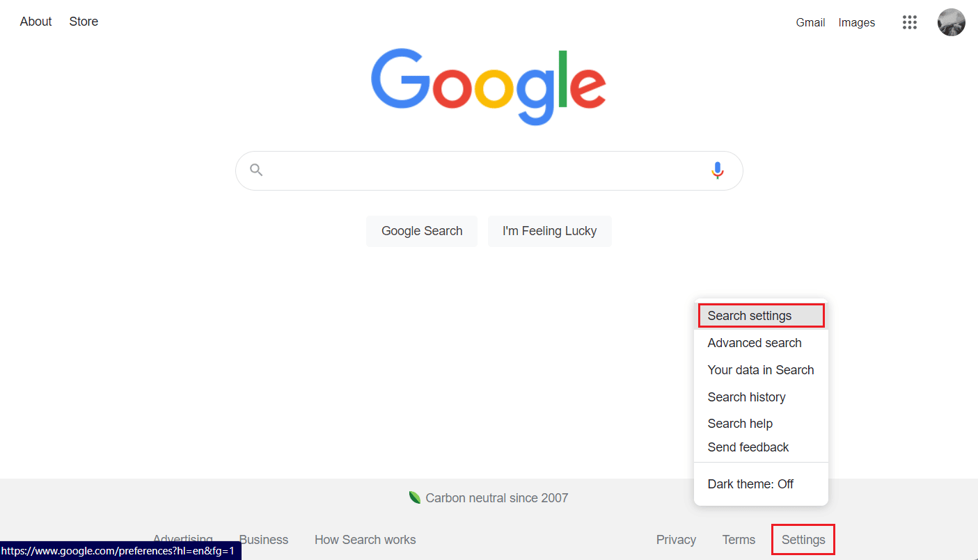 คลิกที่การตั้งค่า - ค้นหาการตั้งค่าจากด้านล่าง | คุณจะหยุด Google ไม่ให้แสดงการค้นหาก่อนหน้าของคุณได้อย่างไร