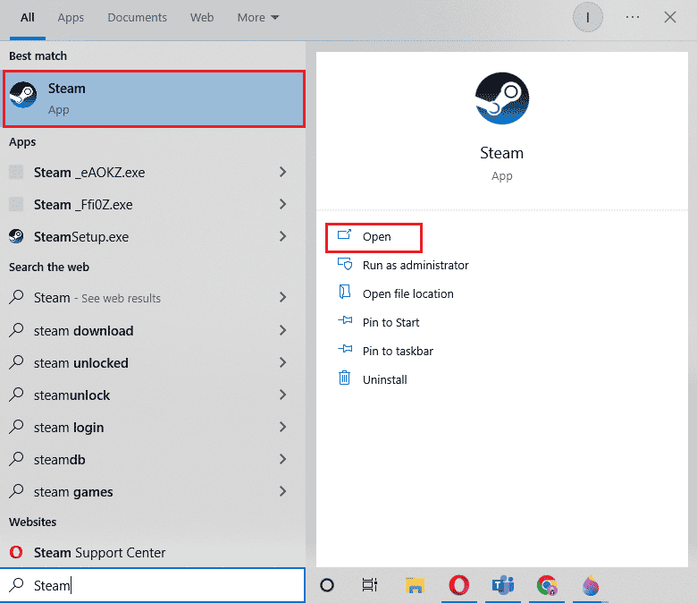 Steam'i açın